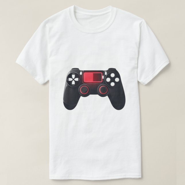 Camiseta Gamer de Bateria Baixa – Design de Ícone de Jogo M (Frente do Design)