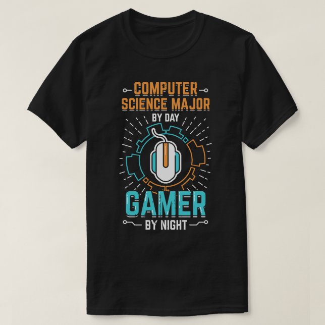 Camiseta Gamer de Ciência da Computação Major (Frente do Design)
