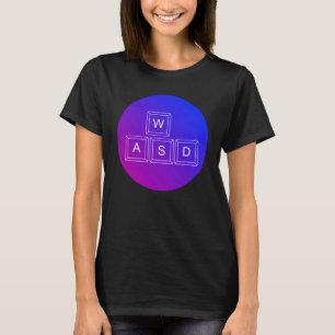 Camiseta Gamer de Círculo Gradiente WASD