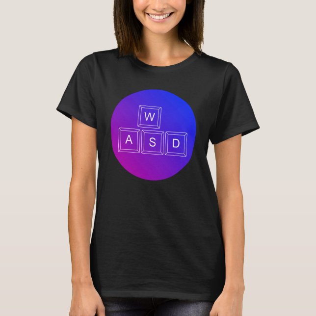 Camiseta Gamer de Círculo Gradiente WASD (Frente)