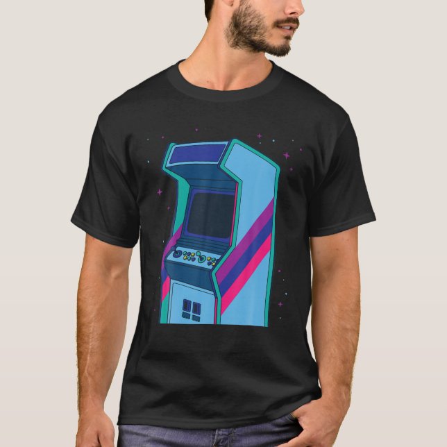 Camiseta Gamer de console clássico do Arcade Machine de jog (Frente)