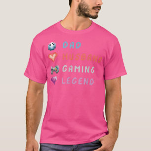 Camiseta Gamer de Console de Legenda do Gaming do Pai Husba