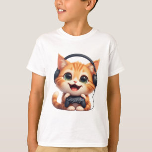 Camiseta Gamer de Gato Engraçado - Presente para Amantes de