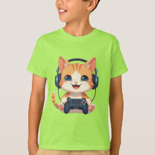 Camiseta Gamer de Gato Engraçado - Presente para Amantes de