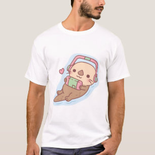 Camiseta Gamer De Lontra Mar De Corte Com Console De Jogos