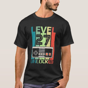 Camiseta Gamer De Vídeo 27º Aniversário Do Nível 27 Des