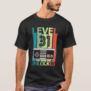 Camiseta Gamer De Vídeo 31º Aniversário Do Nível 31 Des