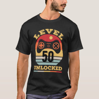 Camiseta Gamer de vídeo 50º presente de aniversário desbloq