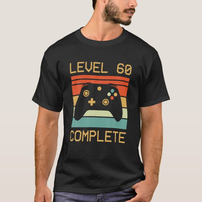 Camiseta Gamer De Vídeo Completo Do Nível 60 - 60º Casament (Frente)