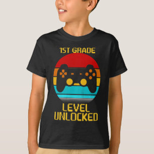 Camiseta gamer de vídeo desbloqueado no nível de 1rua