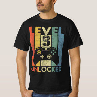 Camiseta Gamer De Vídeo Funny Do Nível 9 Desbloqueado, 9 An