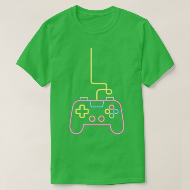 Camiseta Gamer do Controlador do Console de Jogos do Faux N (Frente do Design)