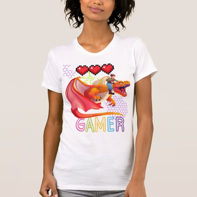 Camiseta Gamer Dragon Mom – Cute Fantasy Gaming Dragon Mom  (Frente)