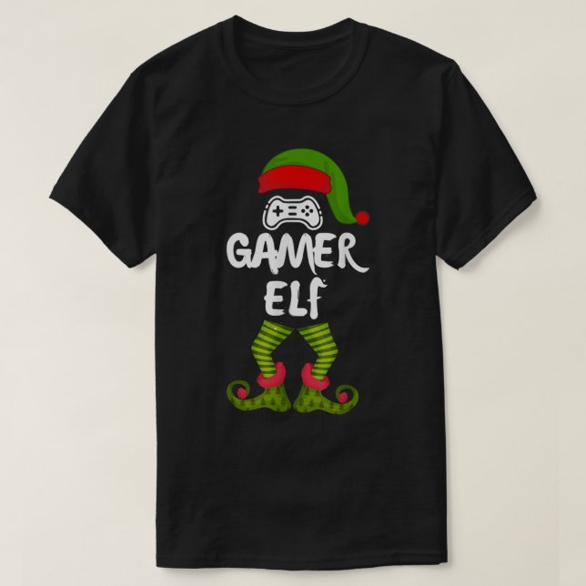 Camiseta Gamer Elf Christmas Gaming Design (Frente do Design)