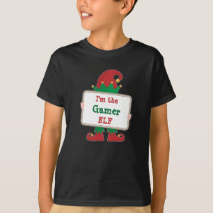 Camiseta Gamer Elf   Crianças de Elf de Natal Personalizada