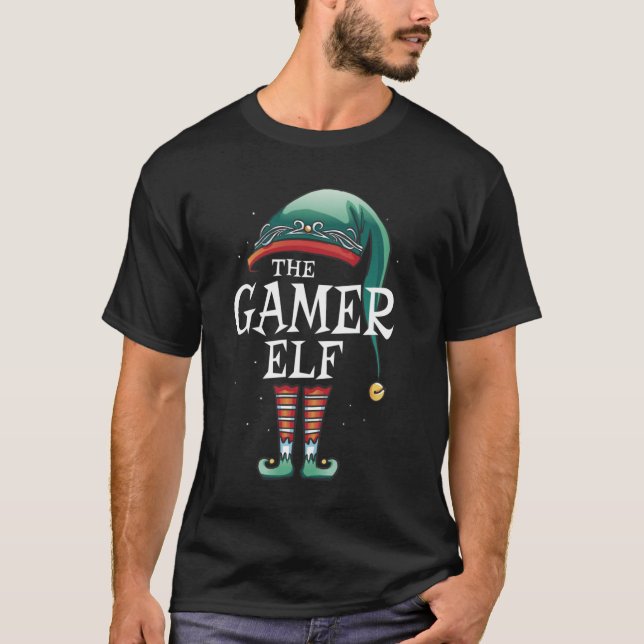 Camiseta Gamer Elf Matching Group Xmas Funny Family Chr (Frente)