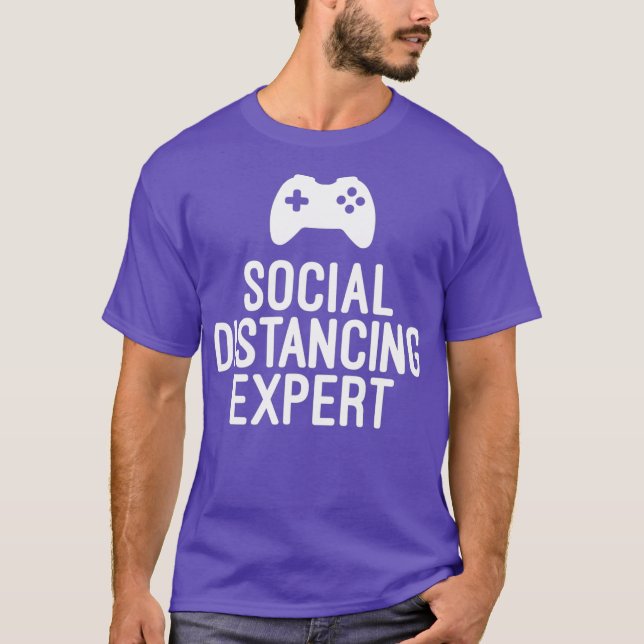 Camiseta Gamer Engraçado Oferece Eperte Social Distanciante (Frente)
