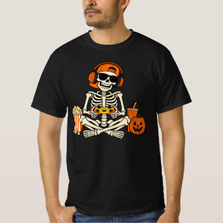 Camiseta Gamer Esqueleto de Halloween