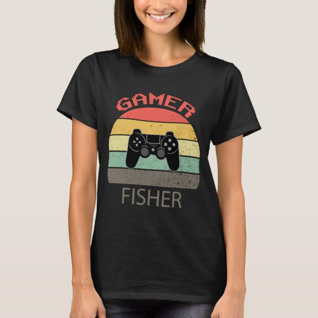 Camiseta Gamer Fisher Vintage (Frente)