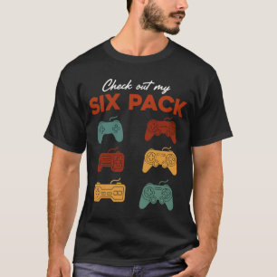 Camiseta Gamer Funny Seis Controladores de Pacote Retroativ