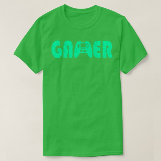 Camiseta Gamer Gamepad Neon Green (Frente do Design)