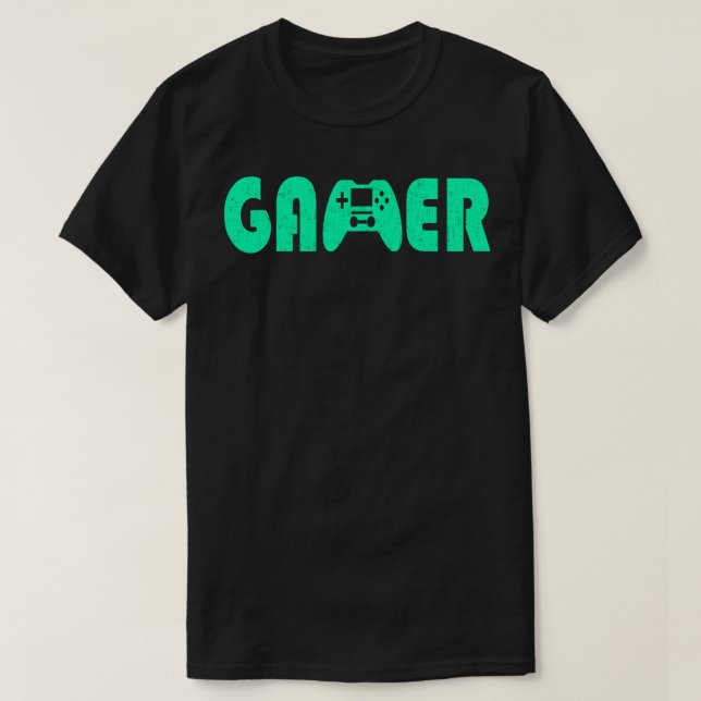 Camiseta Gamer Gamepad Neon Green (Frente do Design)