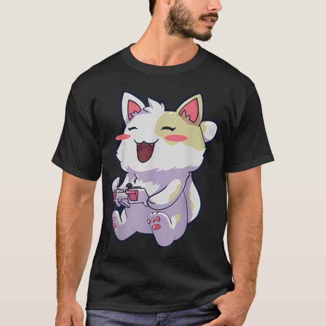 Camiseta Gamer Gaming Videos games Cat (Frente)