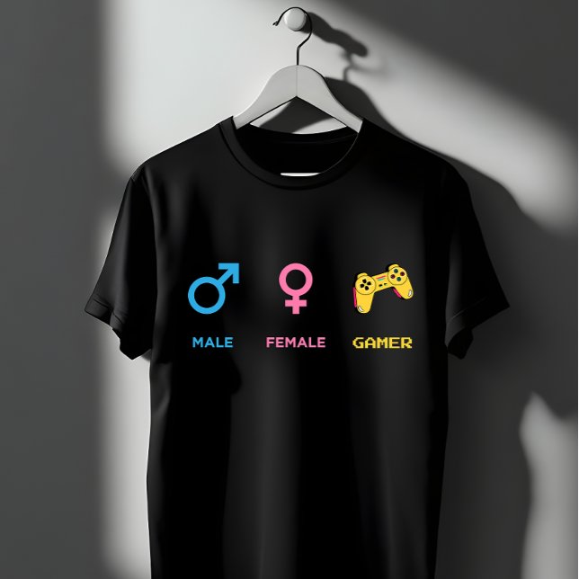 Camiseta Gamer Gender Symbols Controller Funny Design (Criador carregado)