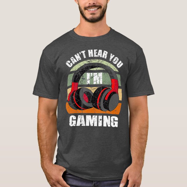 Camiseta Gamer Gift Headset Engraçado Não Te Ouço Estou Jog (Frente)