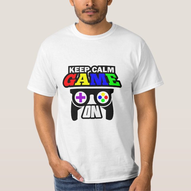 Camiseta Gamer Gift Mantém O Jogo Calmo (Frente)
