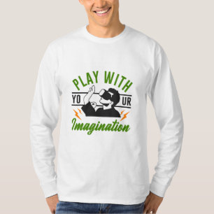 Camiseta Gamer Gift Play Com Sua Imaginação
