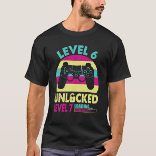Camiseta Gamer Girl 6 Birthday For 6 Anos Old Level 6 Un