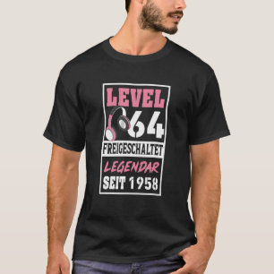 Camiseta Gamer Girl Do Nível 64 Desde O Aniversário De 1958