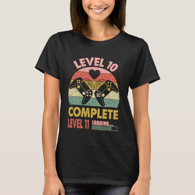 Camiseta Gamer Girl Level 10 Complete Funny 10th Wedding An (Frente)