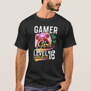 Camiseta Gamer Girl Level 16 Unlocked Video Game 16th Birth