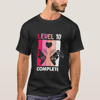 Camiseta Gamer Girl Nível 10 Completo Divertido 10º Anivers