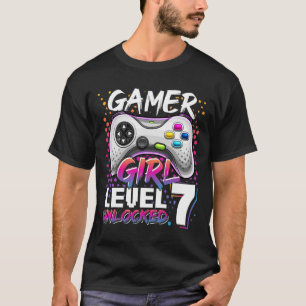 Camiseta Gamer Girl Nível 7 - 7 Birthda