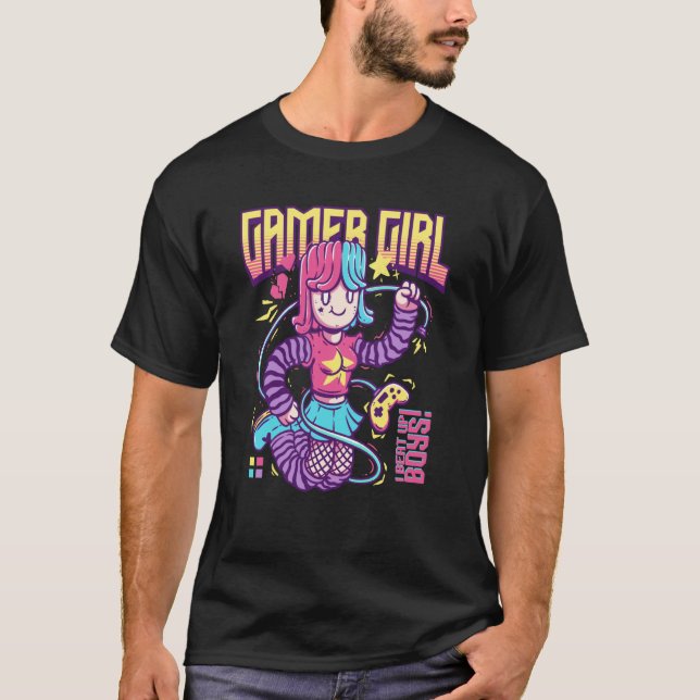 Camiseta Gamer Girl PC Gaming Video Game E girl Computer Ga (Frente)