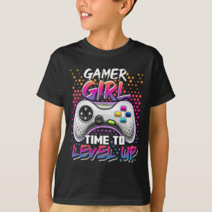Camiseta Gamer Girl Time To Level Up Video Game Birthday Gi