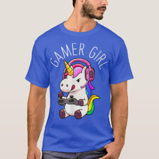 Camiseta Gamer Girl Unicorn Gaming Cute Video Game Gift Wom