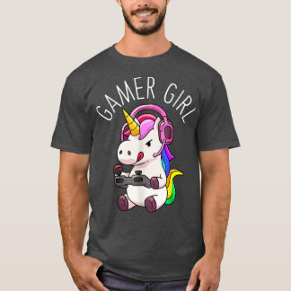 Camiseta Gamer Girl Unicorn Gaming - Jogo Cute Jogo Gift Gi