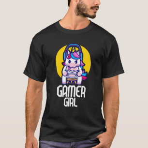 Camiseta Gamer Girl Unicorn Jogos Jovens com Gaming - Jogo