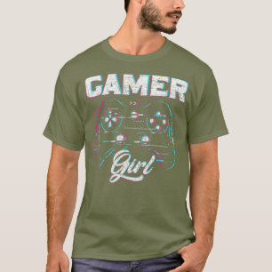 Camiseta Gamer Girls Jogos Mulheres Raparigas Dão Ideia Víd