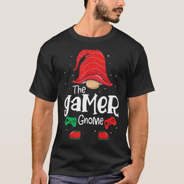 Camiseta Gamer Gnomo Engraçado Família de Combinação de Nat (Frente)