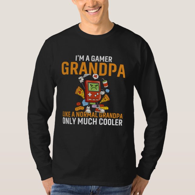 Camiseta Gamer Grandpa Like A Normal Grandpa Only Much Cool (Frente)