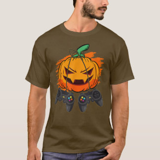 Camiseta Gamer Halloween Jack O Lantern Men Criança Engraça