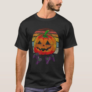 Camiseta Gamer Halloween Retro Style Pumpkin Jack O Lantern