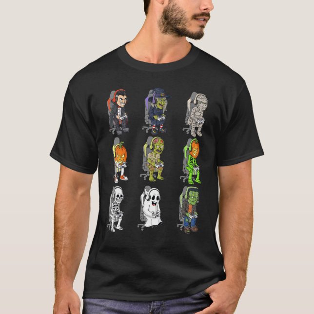 Camiseta Gamer Halloween Skeleton Vampire Jogo Mummy Boys (Frente)
