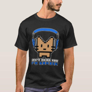 Camiseta Gamer Headset Pixel Cat Engraçado não te ouve