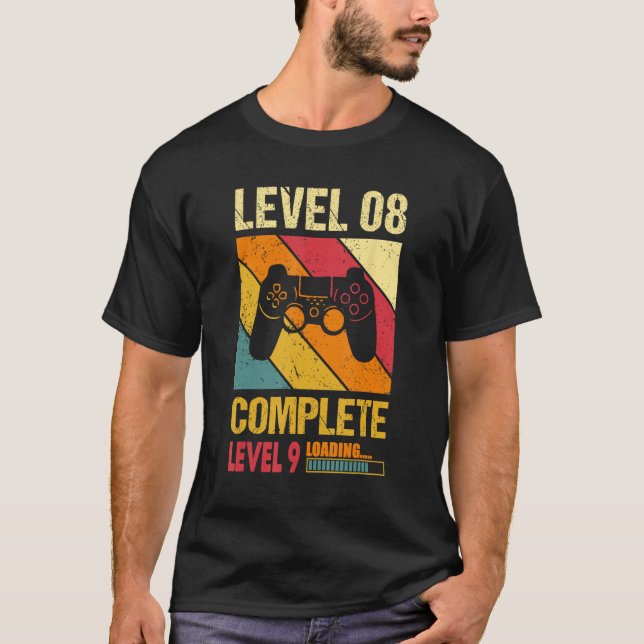 Camiseta Gamer Husband Wife Married Level 8 Complete Level  (Frente)